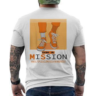 Multiple Sclerosis Ms Awareness Walk On Mission Men's T-shirt Back Print - Seseable