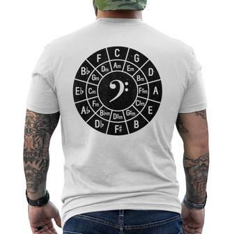 Music Bass Clef Circle Of 5Ths Musician Chords Scales Keys Men's T-shirt Back Print - Monsterry DE