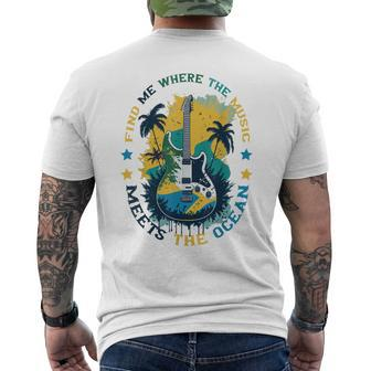Music Ocean Quote For Musician Beach Lover Summer Vacation Men's T-shirt Back Print - Monsterry CA