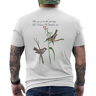 Musical Gospel Message Eye On The Sparrow Men's T-shirt Back Print - Monsterry AU