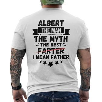 Name Albert Man Myth Best Farter Father Custom Dad Men's T-shirt Back Print - Monsterry UK