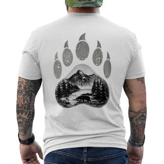 Native American Indian Bear Claws Mountain Animal Men's T-shirt Back Print - Monsterry