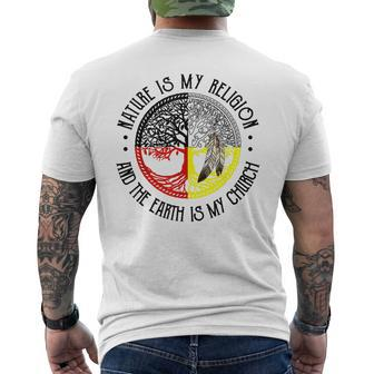 Nature Is My Religion And The Earth Is My Church Men's T-shirt Back Print - Thegiftio UK