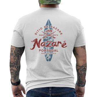 Nazare Portugal Surfing Vintage Men's T-shirt Back Print - Monsterry