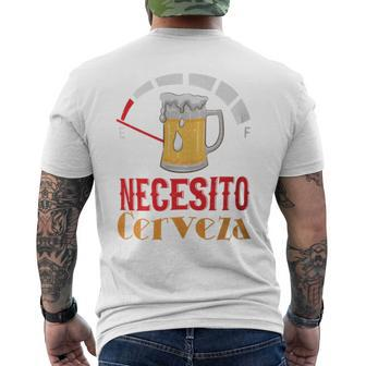 Necesito Cerveza Mexican Beer Men's T-shirt Back Print - Monsterry