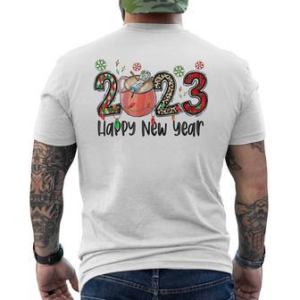 New Years Eve Party Supplies 2023 Happy New Year Mens Back Print T-shirt - Thegiftio UK