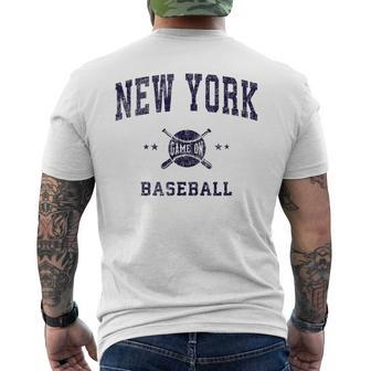 New York Ny Vintage Baseball Throwback Retro Men's T-shirt Back Print - Monsterry AU