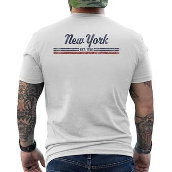New York Vintage American Flag Retro Men's T-shirt Back Print - Monsterry UK