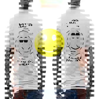Have A Nice Day Smile Face Mens Back Print T-shirt - Thegiftio