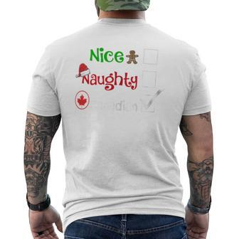 Nice Naughty Canadian Canada Santa Christmas Pyjama Pjs Men's T-shirt Back Print - Monsterry AU
