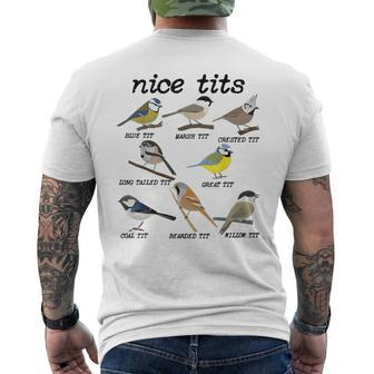 Nice Tits Bird Watching Tit Birds Birdwatcher Men's T-shirt Back Print - Seseable