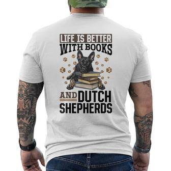 Niederländischer Schäferhund Das Leben Ist Besser Mit Büchern Und Holländisch T-Shirt mit Rückendruck - Seseable