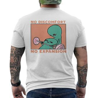 No Discomfort No Expansion Training Mens Back Print T-shirt | Mazezy
