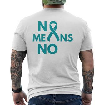 No Means No Sexual Assault Awareness Month Men's T-shirt Back Print - Monsterry