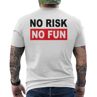 No Risk No Fun Sport Motivations T-Shirt mit Rückendruck - Seseable