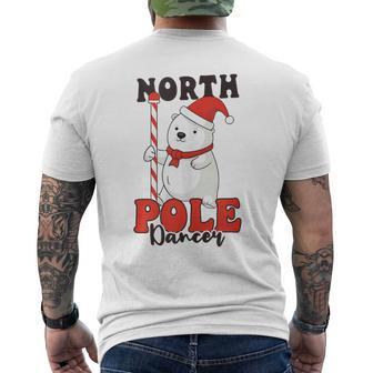 North Pole Dancer Christmas Pole Dance Men's T-shirt Back Print - Monsterry