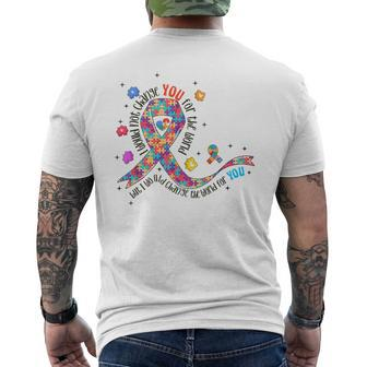 I Would Not Change You For The World Puzzle Autism Awareness Men's T-shirt Back Print | Mazezy