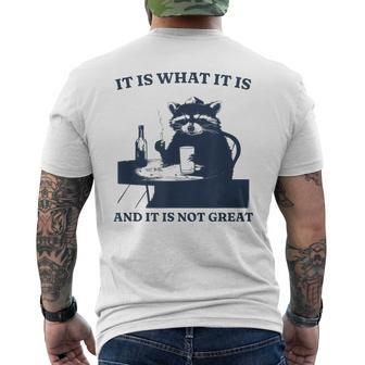 It Is What It Is And It Is Not Great Raccoon Meme Men's T-shirt Back Print - Monsterry UK