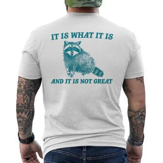 It Is What It Is And It Is Not Great Raccoon Men's T-shirt Back Print - Monsterry UK