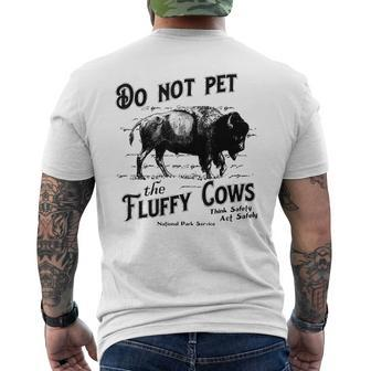Do Not Pet The Fluffy Cows American Bison Vintage Mens Back Print T-shirt - Thegiftio UK