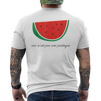 This Is Not A Watermelon Palestine Flag French Version Men's T-shirt Back Print - Seseable