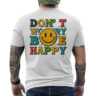 Do Not Worry Be Happy Happiness Face Men's T-shirt Back Print - Monsterry UK