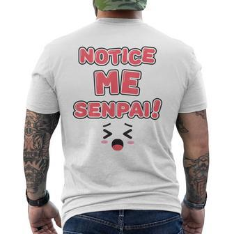 Notice Me Senpai Anime Manga Men's T-shirt Back Print - Monsterry CA