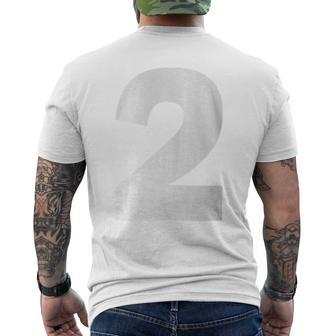 Number 2 Big Bold White Numeral Group Men's T-shirt Back Print - Monsterry