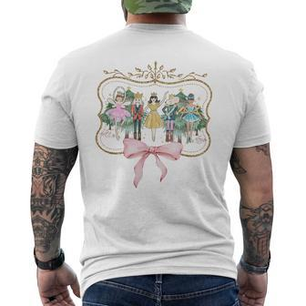 Nutcracker Ballet Sugar Plum Fairy Retro Christmas Men's T-shirt Back Print - Monsterry