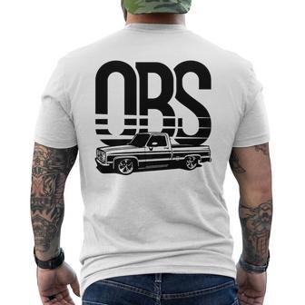 Obs Old Body Style Lowered Truck Vintage Car Show Men's T-shirt Back Print - Monsterry CA