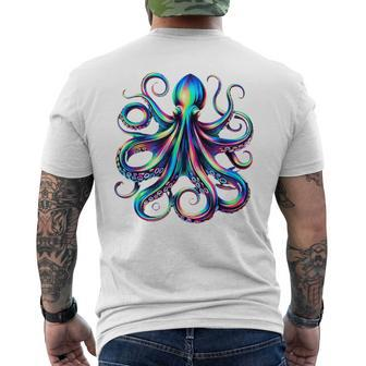 Octopus Marine Animal Sea Creature Colorful Kraken Men's T-shirt Back Print - Monsterry CA