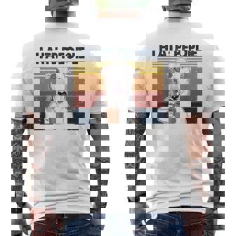 Odio A La Gente Bull Terrier Odio Retrointage Camiseta Hombre Estampado Espalda - Regaloses
