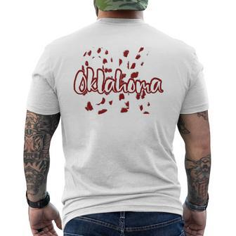 Oklahoma Red Leopard Cheetah Travel Vacation Souvenir State Men's T-shirt Back Print - Monsterry AU