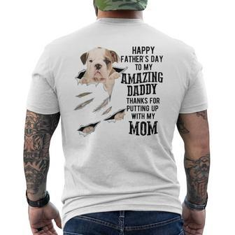 Old English Bulldog Dad Happy Fathers Day To My Amazing Men's T-shirt Back Print - Thegiftio UK