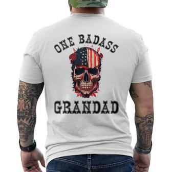 One Badass Grandad Usa Vintage Fathers Day Grunge Men's T-shirt Back Print - Thegiftio UK