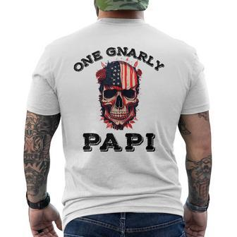 One Gnarly Papi Usa Vintage Fathers Day Grunge Skull Men's T-shirt Back Print - Thegiftio UK