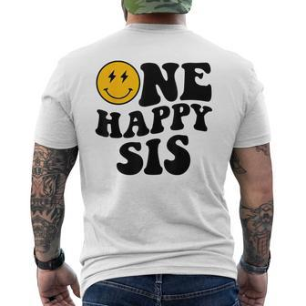 One Happy Sis Smile Face Birthday Theme Family Matching Men's T-shirt Back Print - Monsterry