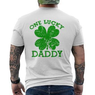 One Lucky Daddy Vintage St Patricks Day Men Mens Back Print T-shirt | Mazezy