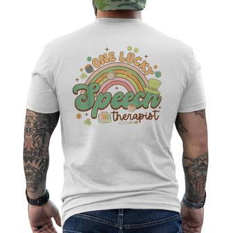 One Lucky Speech Therapist St Patrick's Day Speech Therapy Men's T-shirt Back Print - Thegiftio