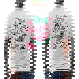 One In A Melon Cousin Watermelon Family Matching Men's T-shirt Back Print - Thegiftio