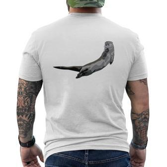Otter Mens Back Print T-shirt - Thegiftio UK