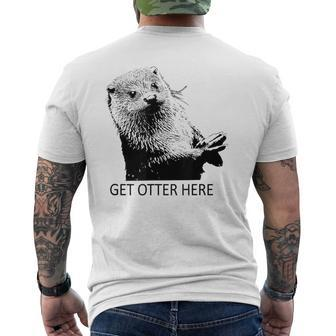 Get Otter Here Get Outta Here Fun Puns Men's T-shirt Back Print - Monsterry