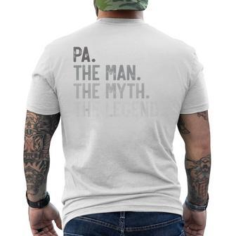 Pa The Man The Myth The Legend Father's Day For Grandpa Men's T-shirt Back Print - Monsterry