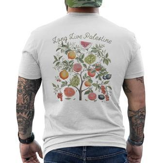 Palestine Long Live Fruits Of Palestine Olive Tree Vintage Men's T-shirt Back Print - Monsterry DE