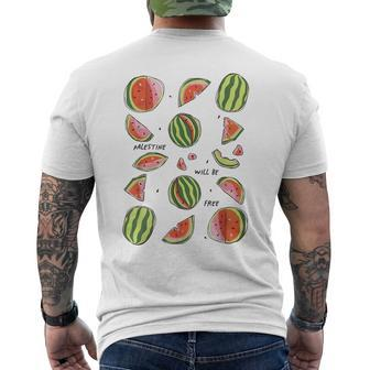 Palestine Will Be Free Toddler Social Justice Watermelon Kid Men's T-shirt Back Print - Seseable