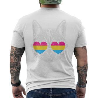 Pansexual Cat With Glasses Lgbt Pride Men's T-shirt Back Print - Thegiftio UK