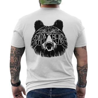 Papa Bear Face Sunglasses Papa Bear Lover Father's Day Men's T-shirt Back Print - Monsterry AU