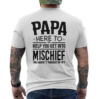 Papa For Men Father's Day Papa Mischief Mens Back Print T-shirt | Mazezy