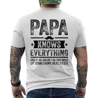 Papa Knows Everything Vintage Grandpa Father's Day Men's T-shirt Back Print - Thegiftio UK