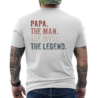 Papa Man Myth Legend For Mens & Dad Father Mens Back Print T-shirt | Mazezy